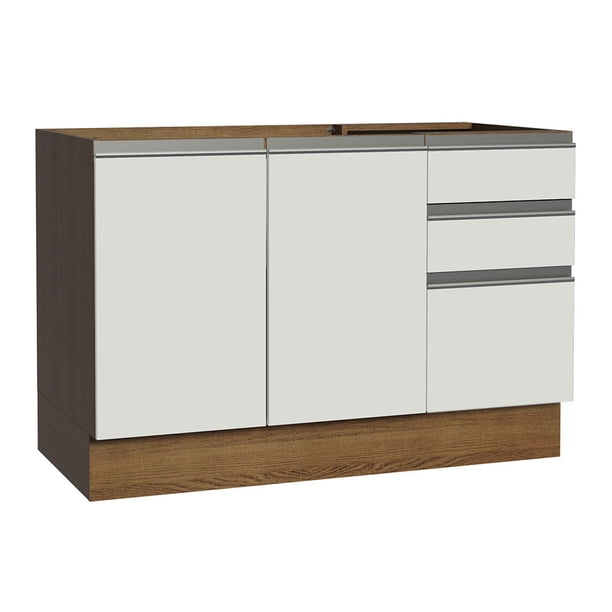 Mueble de Cocina 120 x 60 cm 2 Puertas y 3 Cajones (Sin Tablero) Glamy Madesa MB