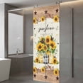 thumbnail image 3 of Reusable Frosted Window Coverings, Sunflower Vintage Window Privacy Film Frosted, Farmhouse Floral Botanical Brown Wooden Sun Blocking Windows Stickers for Kitchen Front Door, 23.6 x 59 Inches, 3 of 9