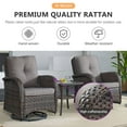 thumbnail image 5 of Opohoro 5-Piece Outdoor Conversation Set with Swivel Rocking Chairs, Ottomans & Side Tables, Brown/Gray, 5 of 13