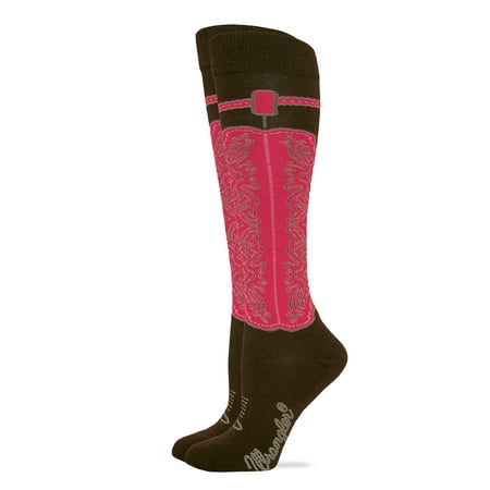

Wrangler Ladies Wild West Boot Socks 1 Pair Brown W 7.5-9.5 / M 6-8