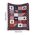 thumbnail image 3 of Anhility 4th of July Floral Flannel Throw Blanket, 27.6x39.4in Red White Blue USA Flag Design for Independence Day, Summer Nap, Office & Air Conditioned Room Use, 3 of 6