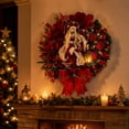 thumbnail image 5 of Holy Family Christmas Wreath with Nativity Scene, Artificial Red Floral Berry Door Wreath, Wooden Religious Xmas Wall Decor for Front Door, Mantel, Entryway, Traditional Holiday Home Decoration, 5 of 5