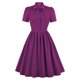 thumbnail image 1 of Vestido vintage con lazo y encaje en el cuello para mujer - Poliéster, silueta en A, informal/fiesta, tallas S-XXL, tirantes ajustables, 1 of 4