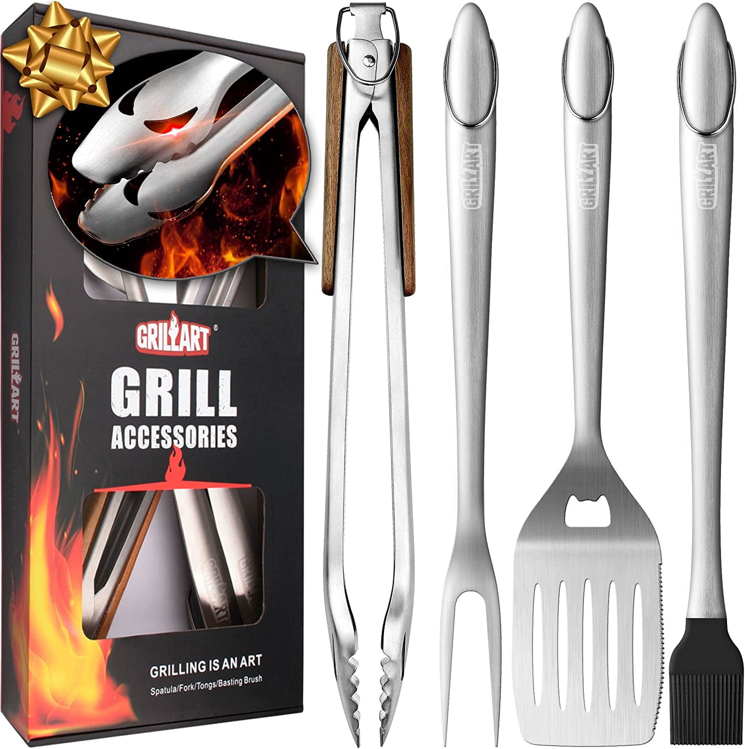 vente Andet Orphan GRILLART Heavy Duty BBQ Grill Tools Set,Best Grilling Gifts for Men, Dad -  Walmart.com