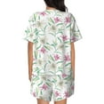thumbnail image 3 of Naloa Lilies Flowers Women's Short-Sleeved Pajama Set, Loungewear, Summer pajamas, Breathable Cozy - Medium, 3 of 9