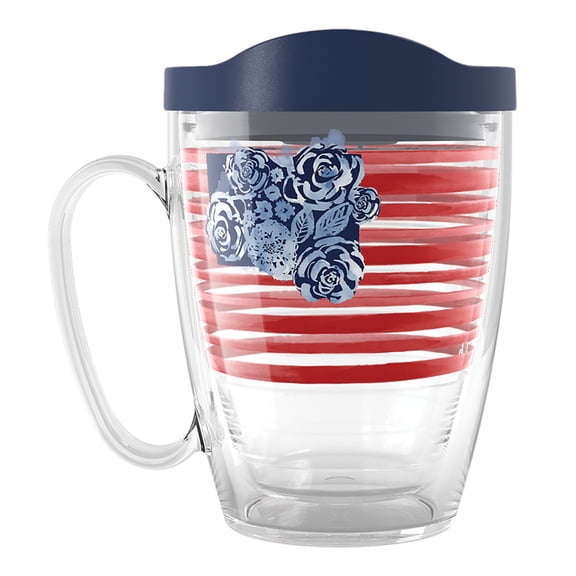 Tervis Sara Berrenson - Home Sweet Home American Flag Made in USA Double Walled Insulated Tumbler Travel Cup Keeps Drinks Cold & Hot, 16oz Mug with Handle, Classic