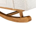 thumbnail image 7 of Upholstered Solid Wood Rocking Chair, Mid-Century Comfortable Relax Nursery Rocking Chairs, Accent Rocker Chair for Dining Room Living Room Makeup Room Hotel Bedroom, White Teddy, 7 of 7