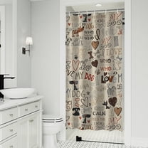 I Love My Dogs Art Shower Curtain 36"x72" ,Bathroom Decorative Shower Curtains Set with 12 Hooks,Modern Waterproof Washable Shower Curtain