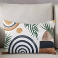 thumbnail image 3 of Farmhouse Boho Throw Pillow Cover 24 x 36 Inch Decorative Pillow Cover Vintage Abstract Geometric Leaves Lumbar Pillowcase Seasonal Rectangle Cushion Case for Couch Sofa Bed Living Room, 3 of 7