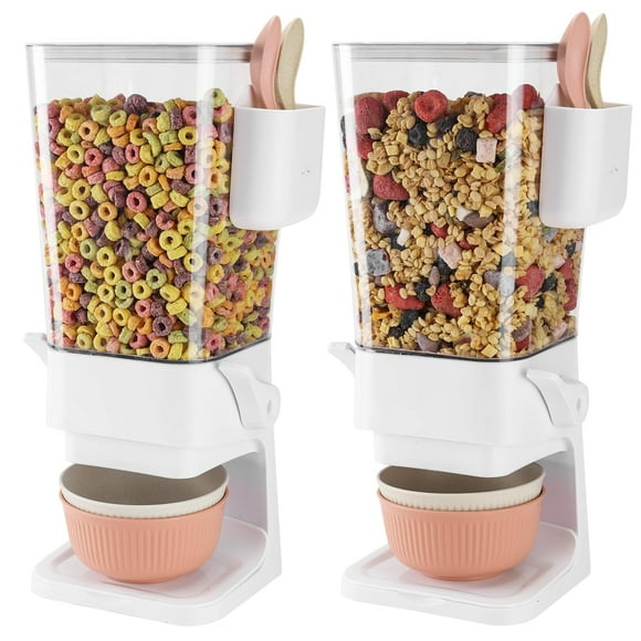 Dispensador de cereales Osacoe Countertop, paquete de 2 unidades de 5,2 litros con cuencos y cucharas