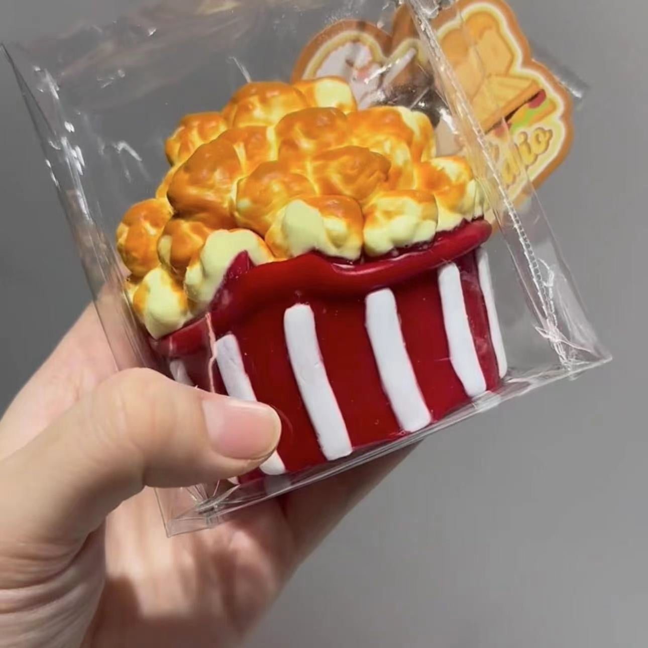 QDDLGRUI Taba Squishy Yellow Kawaii Handmade Popcorn