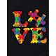 thumbnail image 4 of Colorful Puzzle LOVE Letter Print Black Women's Casual Fashion Round Neck Short Sleeve T-Shirt, Polyester, Machine Washable, 4 of 8