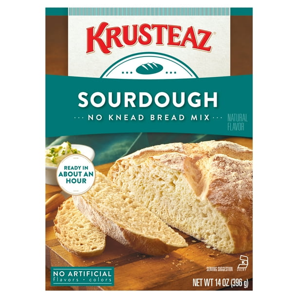 Krusteaz Sourdough No Knead Bread Mix, 14 oz Box (4 pack)