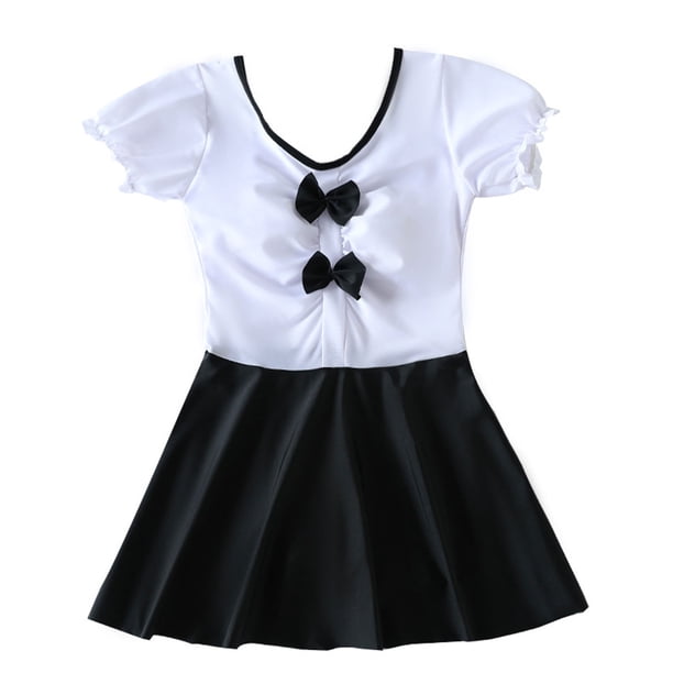 Naiovety Traje de baño para adolescentes Estilo de moda y tela cómoda disponible en vestido de varios colores Traje de baño en blanco y negro 5XL