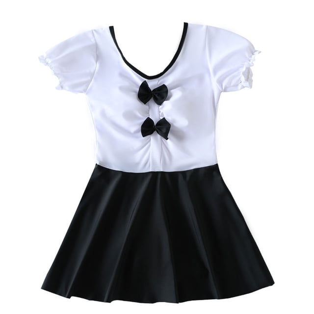 Yuarrent Traje de baño colorido para adolescentes Traje de baño suave y de moda Vestido de traje de baño Traje de baño en blanco y negro 5XL