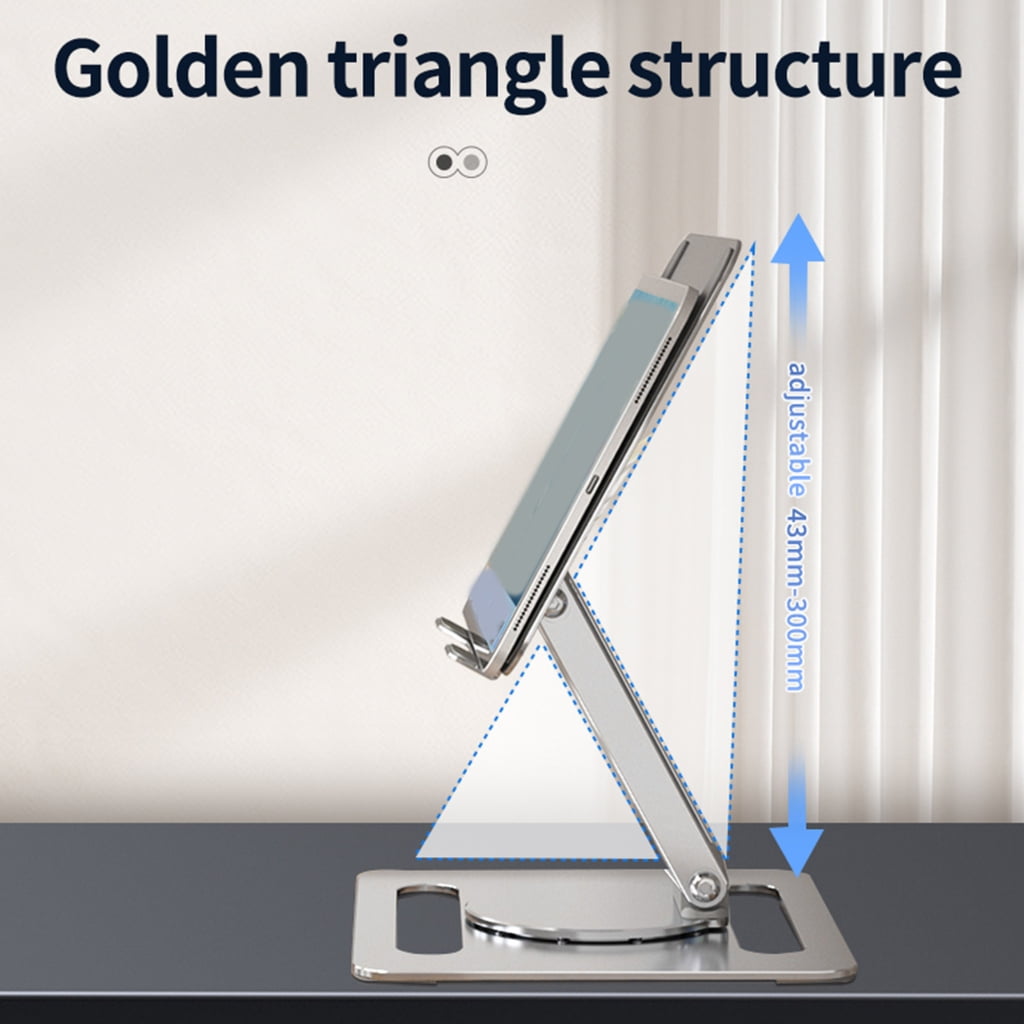 WINDLAND Aluminum Alloy 360°Rotating Laptop Stand Foldable Holder for Tablets Pad Support