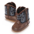 thumbnail image 6 of Beilxfa Newborn Boys Girls Pu Leather Western Boots Cowboy Bootie Soft Sole Non-Slip Crib Shoes For Baby Infant 0-18 Months, 6 of 7