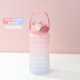 thumbnail image 2 of Taotanxi 64Oz Half Gallon Water Bottle With Straw & Time Marker, Leakproof, Bpa Free Tritan Water Jug, Motivational Water Bottle With Handle, for Outdoor, Fitness, Gym (Green/Pink Gradient, 64Oz), 2 of 6