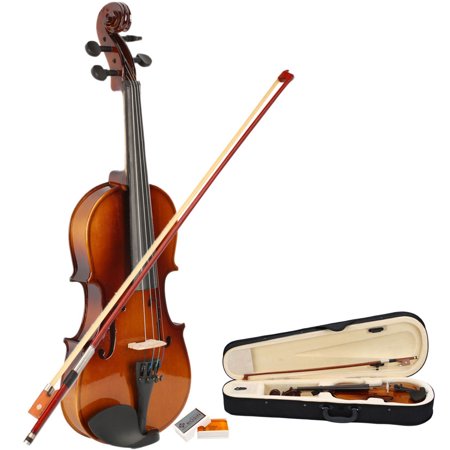 Zimtown 1/2 Size Wood Acoustic Violin for Kid Children Natural Color with Case, Bow,