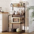 thumbnail image 2 of HOMCOM Baker's Rack with Power Outlet, Microwave Stand, Rustic Brown, 2 of 10