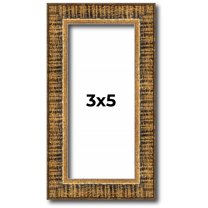 3x5 IN Frame Gold Kingsley Distressed Solid Wood Picture Frame Width 0.75 Inches | Interior Frame