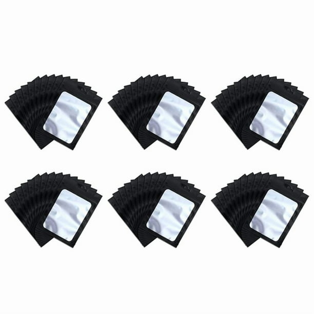 1000Piezas Bolsa Almacenamiento de Alimento Con Con Ventana Transparente Bolsa de Empaque Granos de Café para Suministros Alimentos Sellado Automático(Negro,2.4 x 4Pulgadas)
