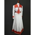 thumbnail image 2 of Victorian Dress Elegant White Long Dress with Orange Tie for Women, 2 of 10