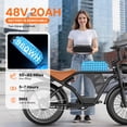 thumbnail image 6 of ASKGO Electric Bike for Adults, 750W Rated Dirt Bike, 48V/20AH Battery, 20"x4" Fat Tire, 28MPH Max Speed, 65 Miles Range, UL2849 Certified, Ages 16+, 6 of 11