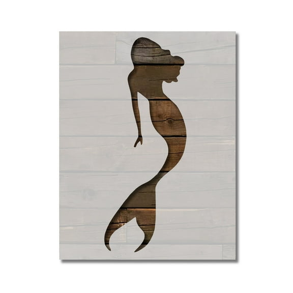Mermaid Stencil Template Reusable 8.5 x 11 for Painting on Walls, Wood, Etc. By Stencilville