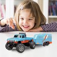 thumbnail image 5 of Mini Rc Monster Truck, 1/64 Scale Monster Truck Remote Control Car with Lights, 2.4Ghz Remote Control Rechargeable Mini Monster Truck Rc, Alloy Rc Semi Truck, Speed Adjustable (With Trailer ), 5 of 6