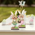thumbnail image 5 of CoreLiving Wooden Bunny Standing Tabletop Ornament Rustic Easter Rabbit Sign Spring Farmhouse Home Decor Table Centerpiece for Mantel or Office, 5 of 9