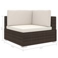 thumbnail image 4 of vidaXL Sectional Corner Chair with Cushions Poly Rattan Brown, 4 of 4