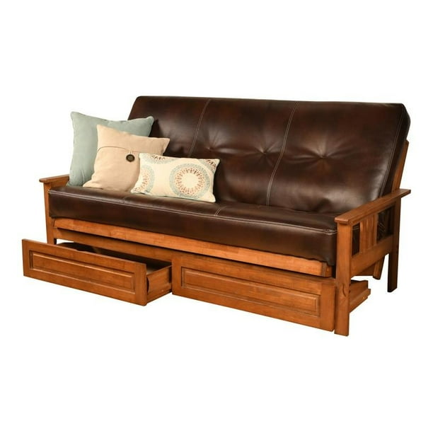 Kodiak Furniture Monterey Frame with Leather Mattress in Dark Brown
