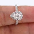 thumbnail image 5 of 1.25 Cts Certified Pear Shape Moissanite Diamond Halo Engagement Ring, 18K White Gold Plated Ring /925 Sterling Silver Ring, 5 of 5