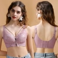thumbnail image 2 of UoCefik Bras for Women Plus Size Lace Floral Underwear Full Coverage Bras Push Up Adjustable Strap Everyday Bra Soft Shaping T-Shirt Bra 2024 Purple 34C, 2 of 6