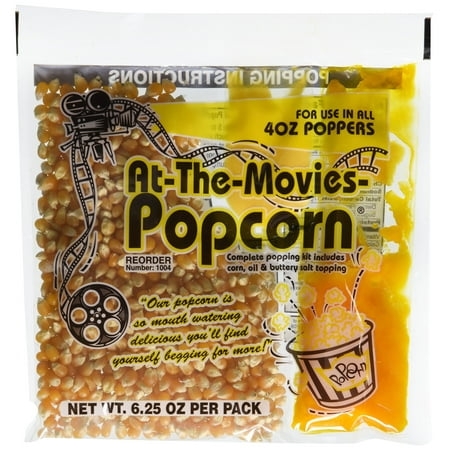 At-The-Movies Popcorn & Coconut Oil Portion Packs-Case of 24 (4oz Kettle) 4oz