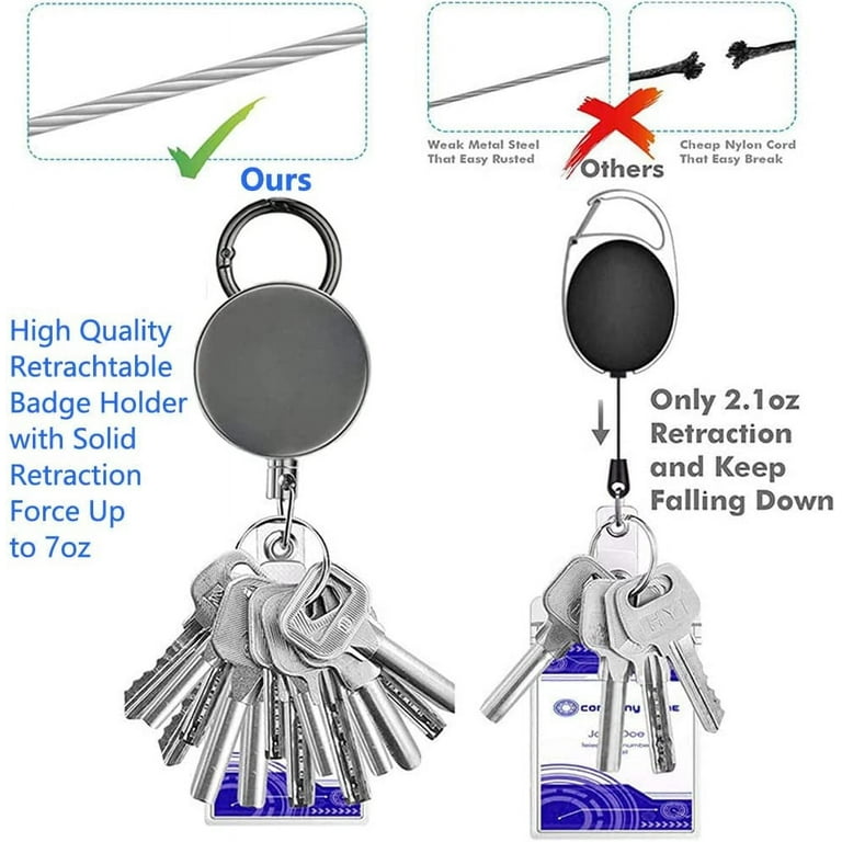 Heavy Duty Badge Reels Retractable Badge Holders with Belt Clip