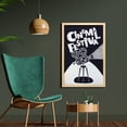 thumbnail image 2 of Cinema Festival Wall Art with Frame, Grunge Style Design of Lettering with a Movie Camera, Printed Fabric Poster for Bathroom Living Room, 23" x 35", Dark Violet Blue White, by Ambesonne, 2 of 2