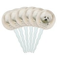 thumbnail image 1 of Bichon Frise Dog Breed Cupcake Picks Toppers Decoration Set of 6, 1 of 7