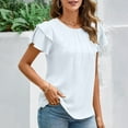 thumbnail image 4 of Women Summer Tops Women Dressy Casual Tops Business Work Blouses Summer Shirts Short Sleeve Crew Neck Running T Shirts Not Today Tee Womens Trendy Long Sleeve Shirt Scrub Womens plus Tunic White XL, 4 of 7