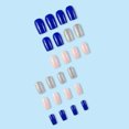 thumbnail image 3 of FCOGIN Medium Square, 24 Pieces, Blue, Pink, Silver, Snowflake, Acrylic False Nail, Press on Nail, 3 of 5