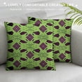 thumbnail image 3 of PHYHOO  Mid Century Throw Pillow Cushion Cover, Atomic Form Boomerang Details Dots and Crossed Lines, Decorative Square Accent Pillow Case,  Green Plum White, 3 of 5