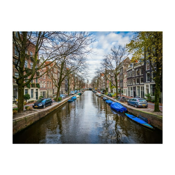 Along the Canal - Amsterdam Netherlands Photography Unframed Wall Art Print 5 x 7 inches