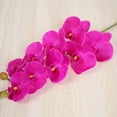 thumbnail image 4 of 9 Heads Artificial Phalaenopsis Flowers Artificial Orchid Flowers 4 inch Stem Plants for Home Décor (Purple), 4 of 5