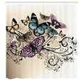 thumbnail image 2 of Ambesonne Butterfly Shower Curtain, Monarch Butterfly Pattern, 69"Wx84"L, Fuchsia Pink, 2 of 4