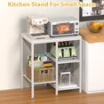 thumbnail image 3 of Kitchen Microwave Stand,4-Tier Adjustable Bakers Rack,Multi-Purpose Kitchen Storage Cart for Coffee Station,Space-Saving Metal Appliance Shelf for Living Room (White), 3 of 14
