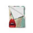 thumbnail image 2 of Lips Soft Flannel Fleece Throw Blanket, Lady Showing Her Watermelon Nail Art and Makeup Closeup over Polka Dots Background, Cozy Plush for Indoor and Outdoor Use, 50" x 70", Multicolor, by Ambesonne, 2 of 6