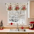 thumbnail image 2 of Christmas Valance for Kitchen Windows, Winter Pine Branches Xmas Candy Rod Pocket Valances Short Curtains, Cappuccino Retro Linen Curtain Valance for Bedroom Bathroom 1 Panel 54x18in, 2 of 7