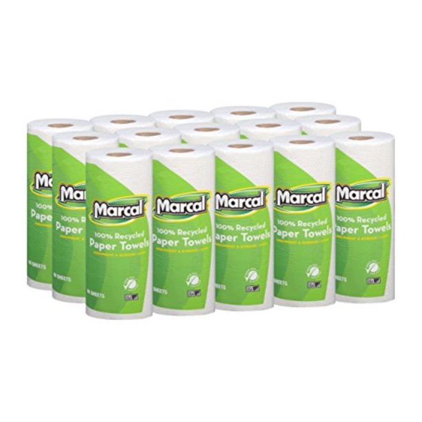 Marcal Paper Towels 100 Recycled 2Ply, 60 Sheets Per Roll Case of