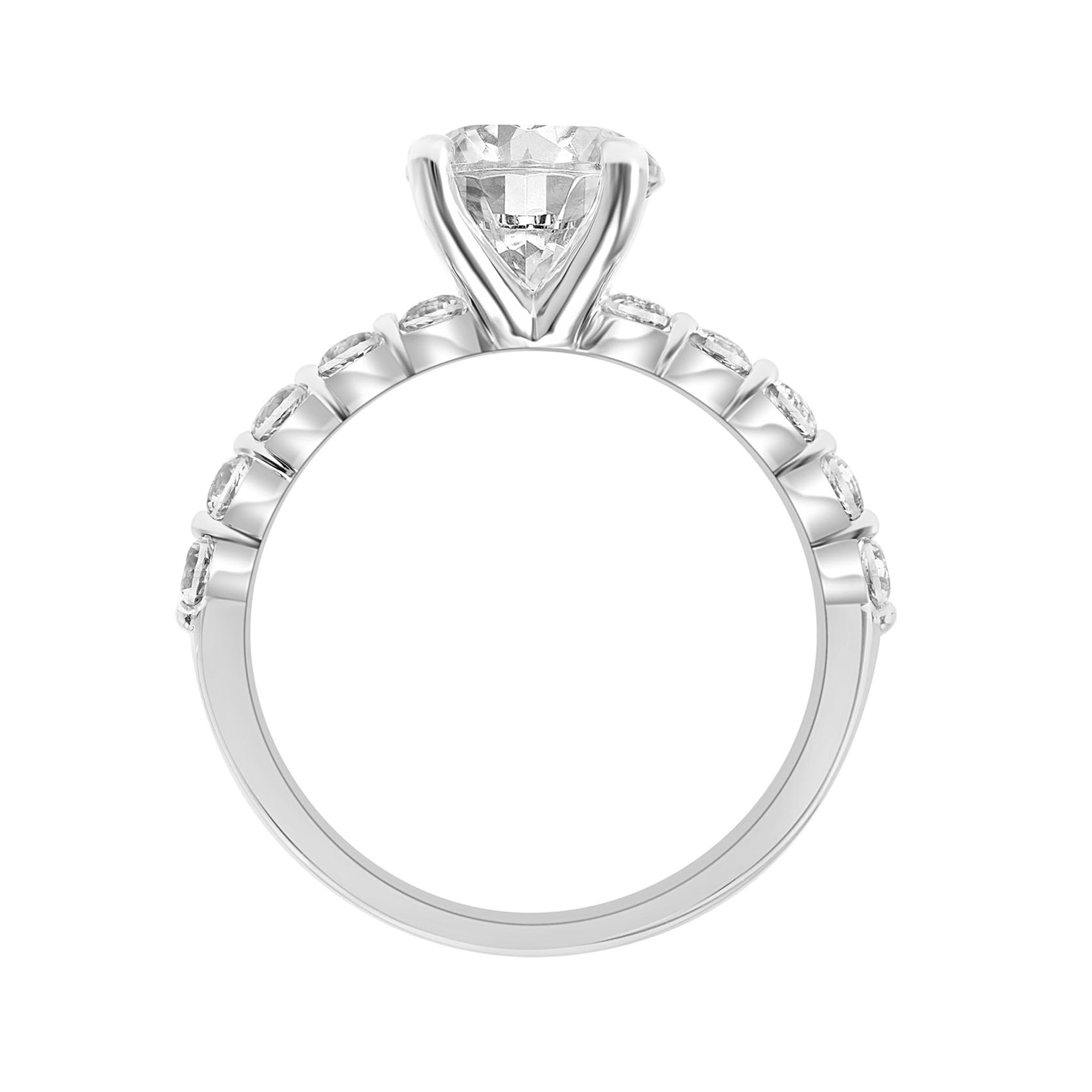 3 Carat T.G.W. Created White Sapphire Sterling Silver "Glacial Gem" Engagement Ring by Keepsake